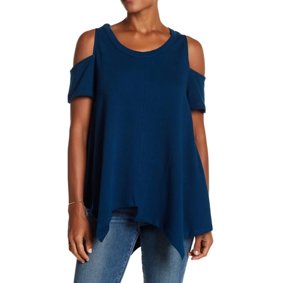 H by bordeaux Tops - H by Bordeaux Cold Shoulder Swing Blouse Size S